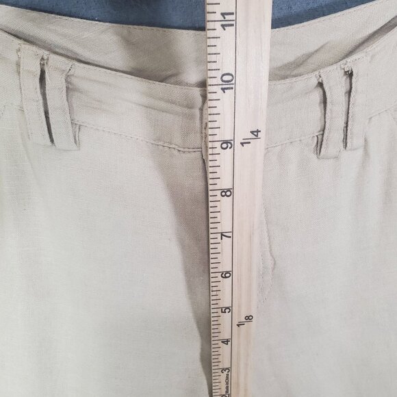 AXCESS Pants Womens SZ 6 Linen Cargo Pockets‎ Safari Khaki Crop Coastal Beach - Picture 5 of 10